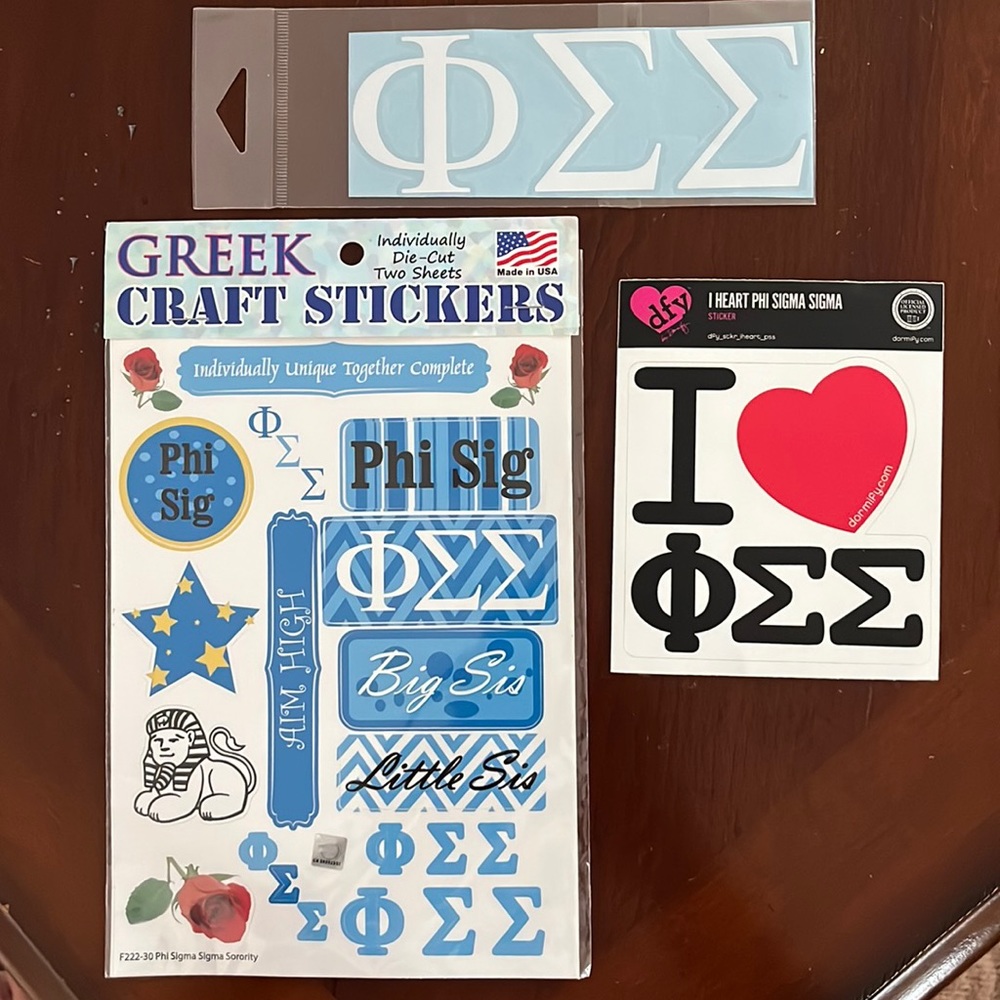 Phi Sigma Sigma Craft stickers & car laptop decal tumbler Sorority Greek Life